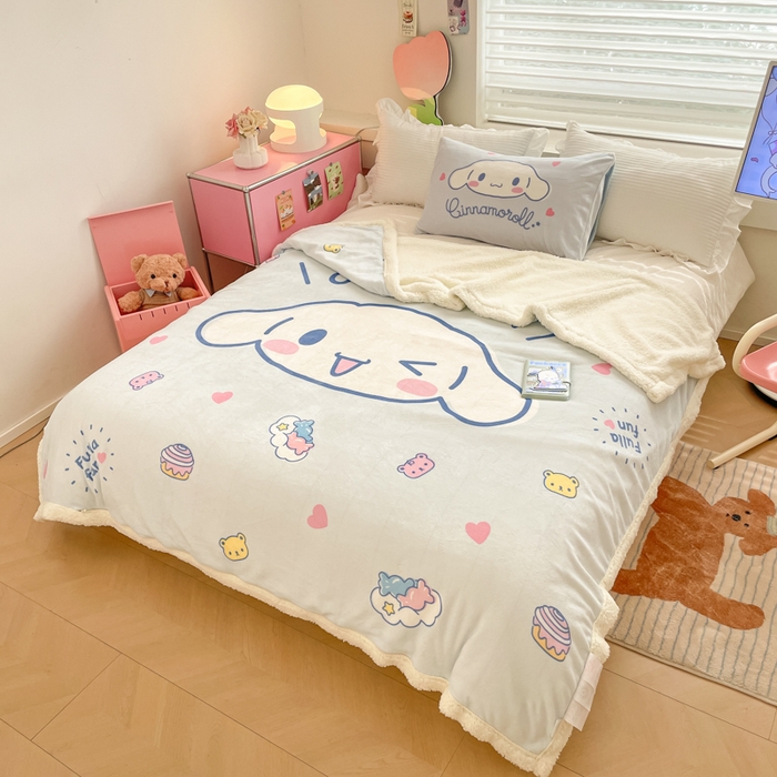 91家纺网 家纺一手货源 找家纺 （总）金爱家 2025新款卡通多功能牛奶绒羊羔绒毛毯