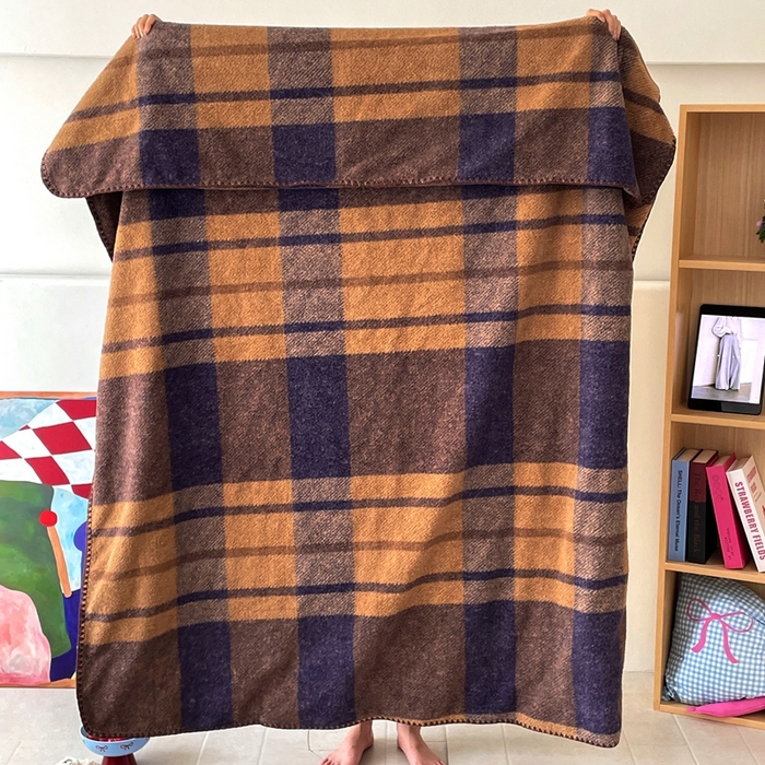 91家纺网 家纺一手货源 找家纺 晚爱家纺（原晚安家居） 2025新款跨境暖羊绒双面绵羊绒沙发毯多功能盖毯 蓝郁