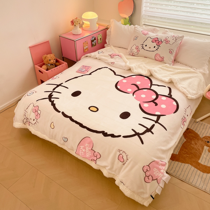 91家纺网 家纺一手货源 找家纺 （总）金爱家 2025新款卡通多功能牛奶绒羊羔绒毛毯