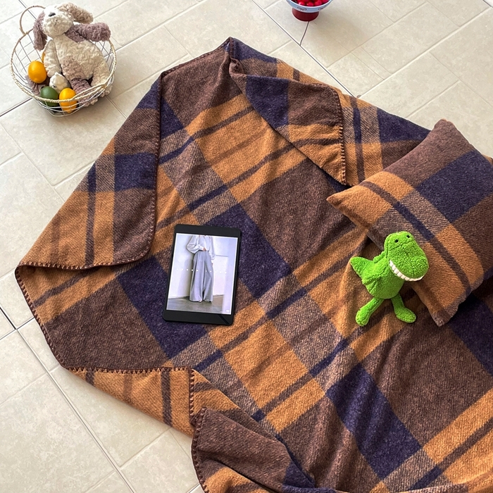 91家纺网 家纺一手货源 找家纺 晚爱家纺（原晚安家居） 2025新款跨境暖羊绒双面绵羊绒沙发毯多功能盖毯 蓝郁