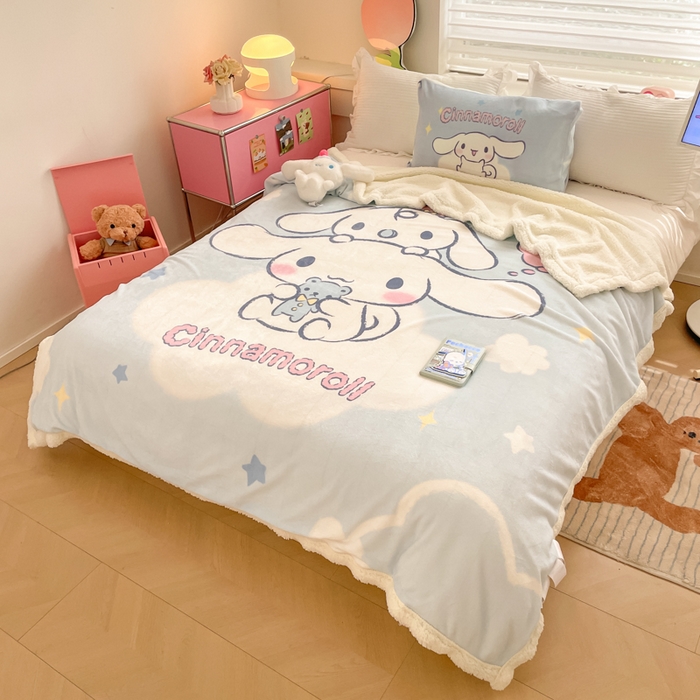 91家纺网 家纺一手货源 找家纺 （总）金爱家 2025新款卡通多功能牛奶绒羊羔绒毛毯