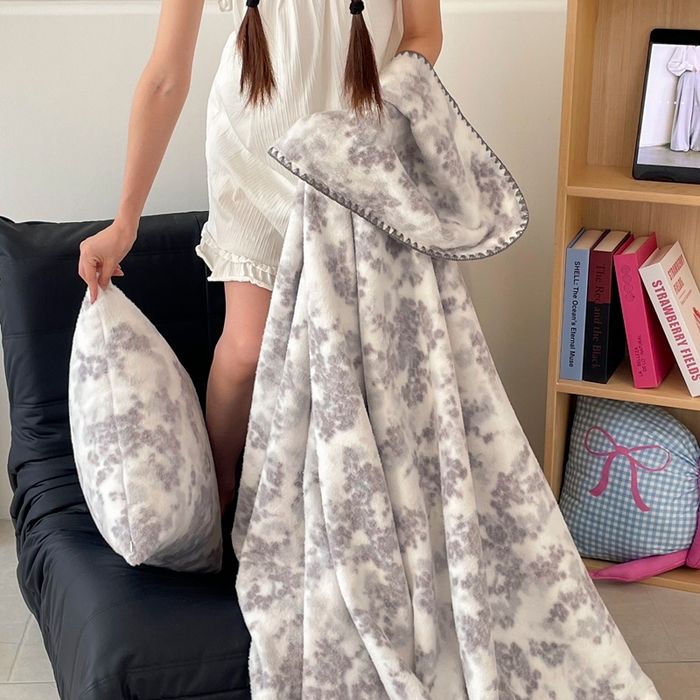 91家纺网 家纺一手货源 找家纺 晚爱家纺（原晚安家居） 2025新款跨境暖羊绒双面绵羊绒沙发毯多功能盖毯 梦幻花园