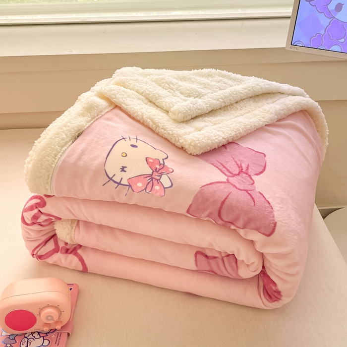 91家纺网 家纺一手货源 找家纺 金爱家 2025新款卡通多功能牛奶绒羊羔绒毛毯 叠拍图进攻展示不可下单