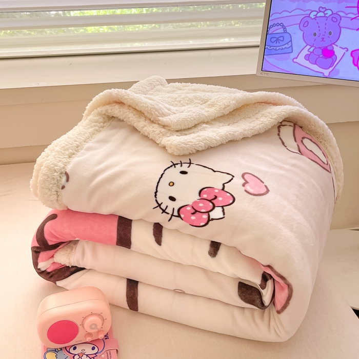 91家纺网 家纺一手货源 找家纺 金爱家 2025新款卡通多功能牛奶绒羊羔绒毛毯 叠拍图进攻展示不可下单