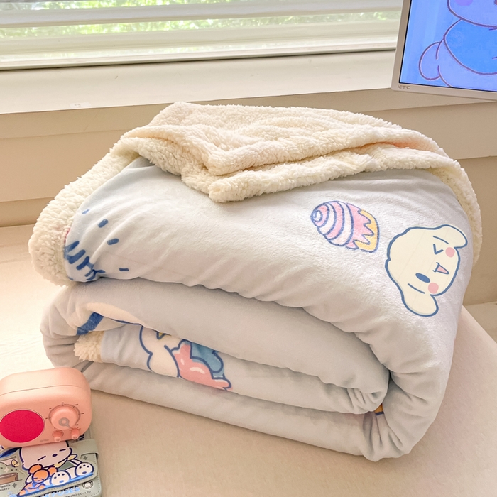 91家纺网 家纺一手货源 找家纺 金爱家 2025新款卡通多功能牛奶绒羊羔绒毛毯 叠拍图进攻展示不可下单