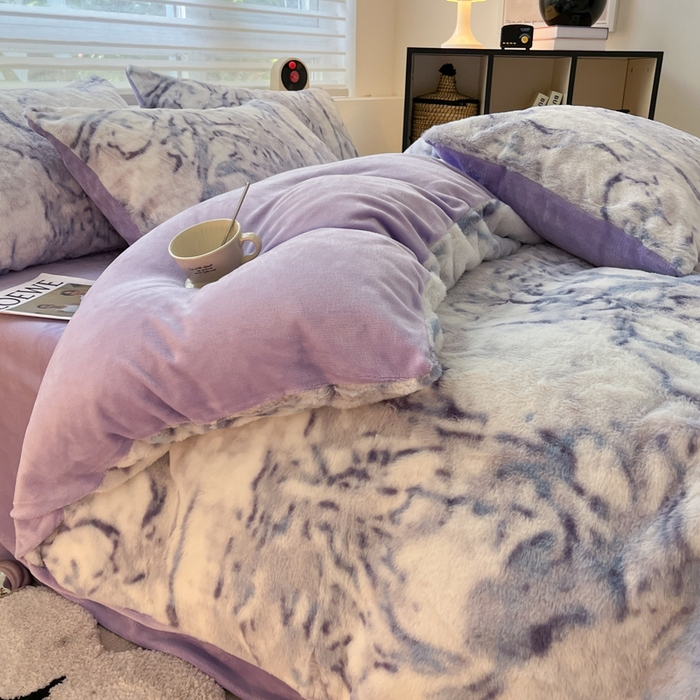 91家纺网 家纺一手货源 找家纺 （总）金爱家 2025新款全消光牛奶绒A类纯色獭兔毛绒立体牛奶绒四件套