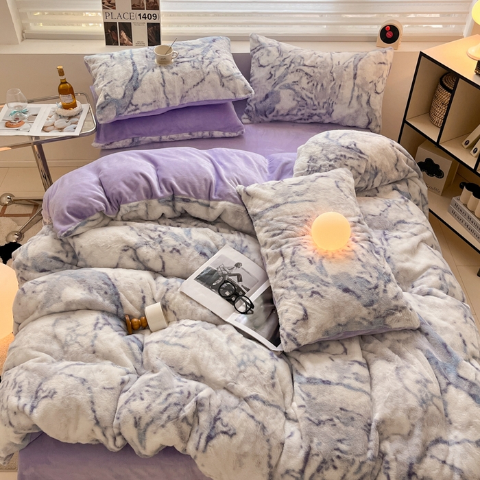 91家纺网 家纺一手货源 找家纺 （总）金爱家 2025新款全消光牛奶绒A类纯色獭兔毛绒立体牛奶绒四件套