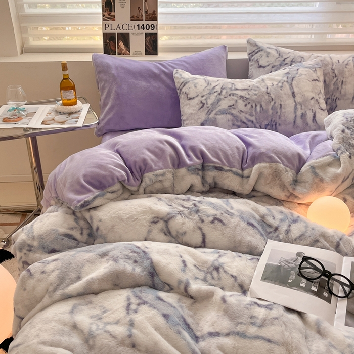 91家纺网 家纺一手货源 找家纺 （总）金爱家 2025新款全消光牛奶绒A类纯色獭兔毛绒立体牛奶绒四件套