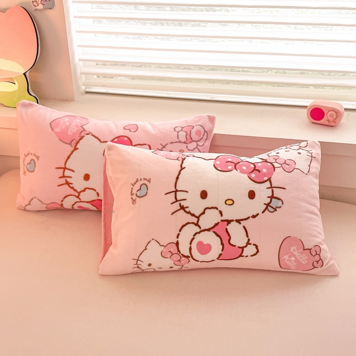 91家纺网 家纺一手货源 找家纺 金爱家 2025新款卡通多功能牛奶绒羊羔绒毛毯 羊羔绒-爱心kt