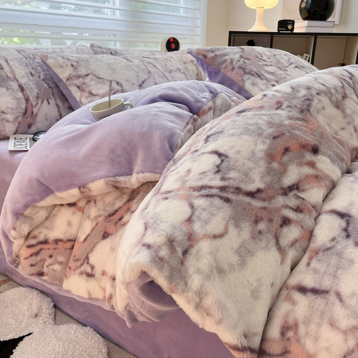 91家纺网 家纺一手货源 找家纺 （总）金爱家 2025新款全消光牛奶绒A类纯色獭兔毛绒立体牛奶绒四件套