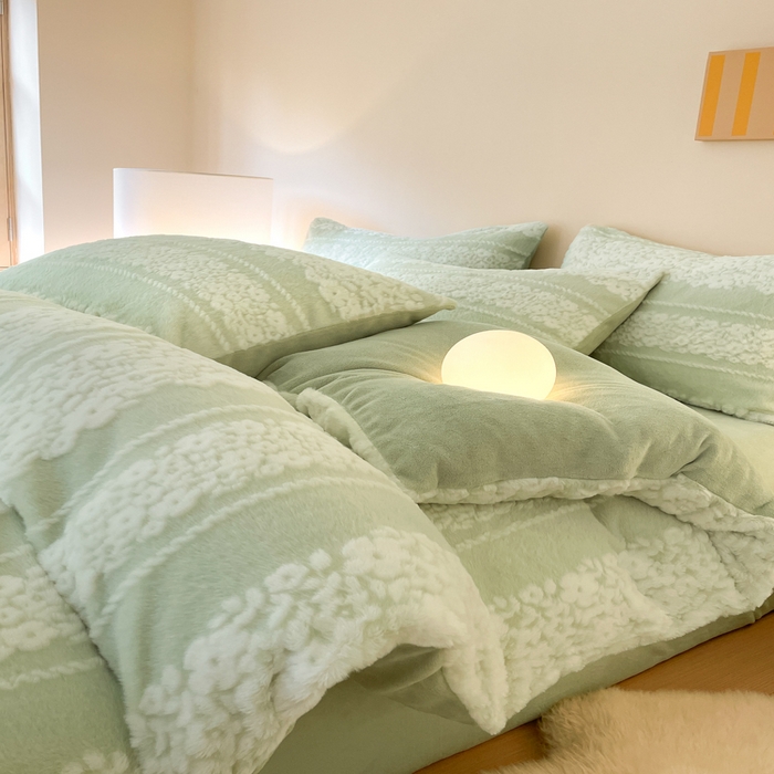 91家纺网 家纺一手货源 找家纺 （总）金爱家 2025新款全消光牛奶绒A类纯色獭兔毛绒立体牛奶绒四件套