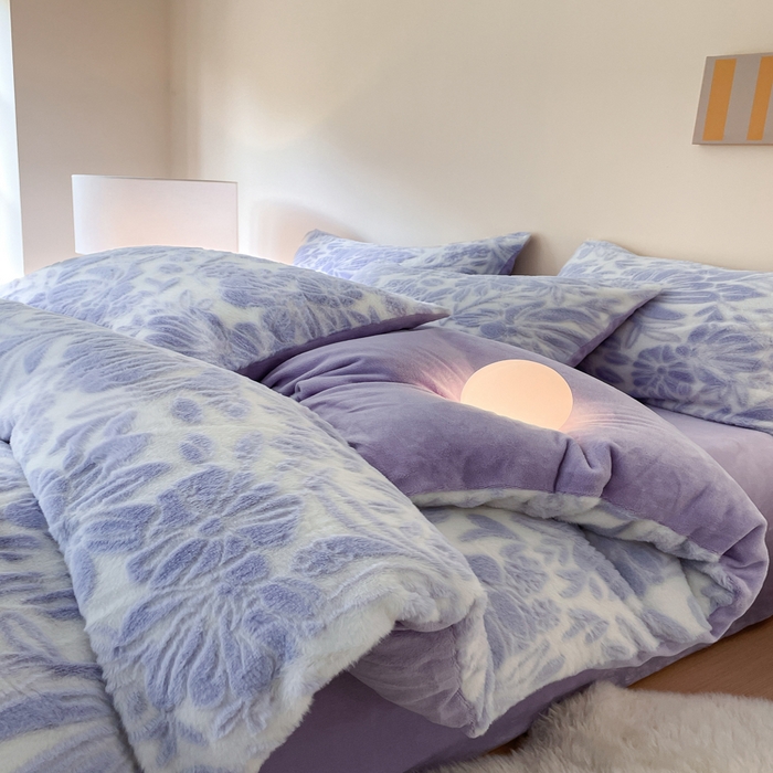 91家纺网 家纺一手货源 找家纺 （总）金爱家 2025新款全消光牛奶绒A类纯色獭兔毛绒立体牛奶绒四件套