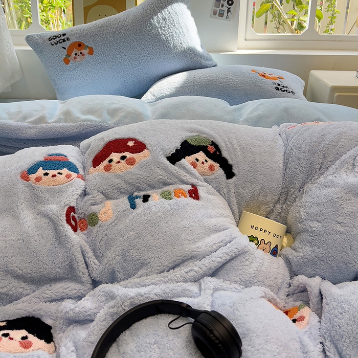 91家纺网 家纺一手货源 找家纺 （总）金爱家 2025新款泰迪绒毛巾绣四件套