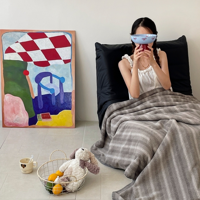 91家纺网 家纺一手货源 找家纺 晚爱家纺（原晚安家居） 2025新款跨境暖羊绒双面绵羊绒沙发毯多功能盖毯 虚幻灰