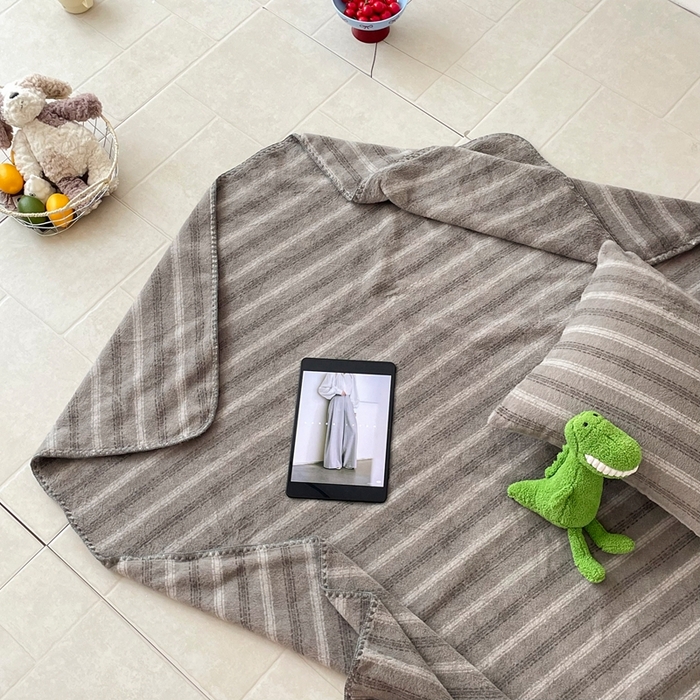 91家纺网 家纺一手货源 找家纺 晚爱家纺（原晚安家居） 2025新款跨境暖羊绒双面绵羊绒沙发毯多功能盖毯 虚幻灰