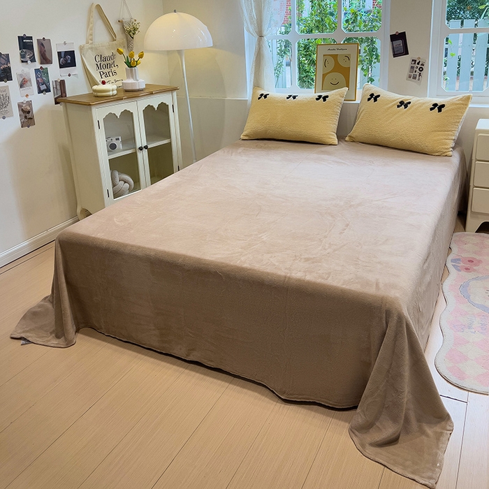 91家纺网 家纺一手货源 找家纺 金爱家 2025新款泰迪绒毛巾绣四件套 泰迪绒-蝴蝶结