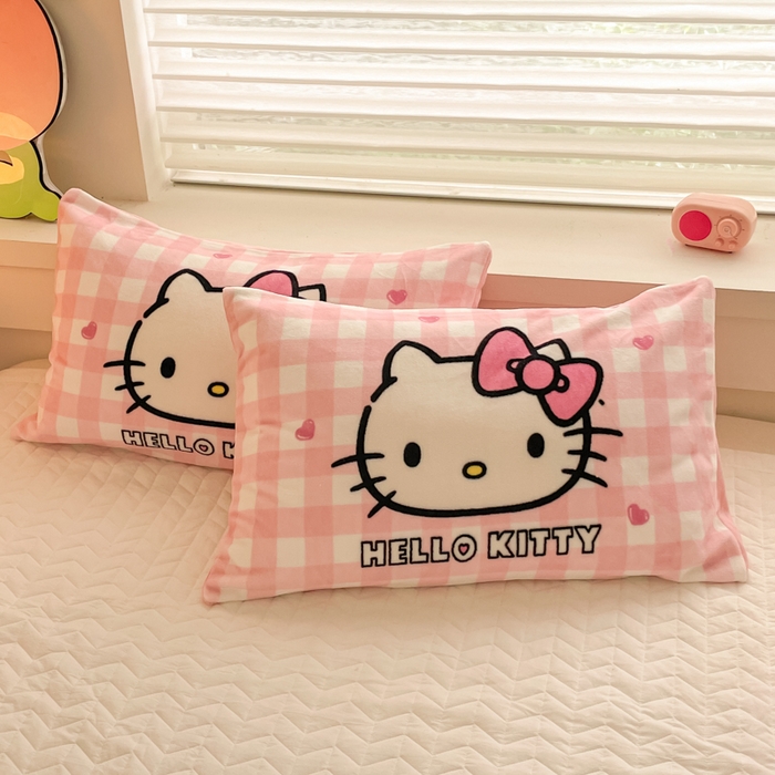 91家纺网 家纺一手货源 找家纺 金爱家 2025新款卡通多功能牛奶绒羊羔绒毛毯 羊羔绒-粉格香香kt