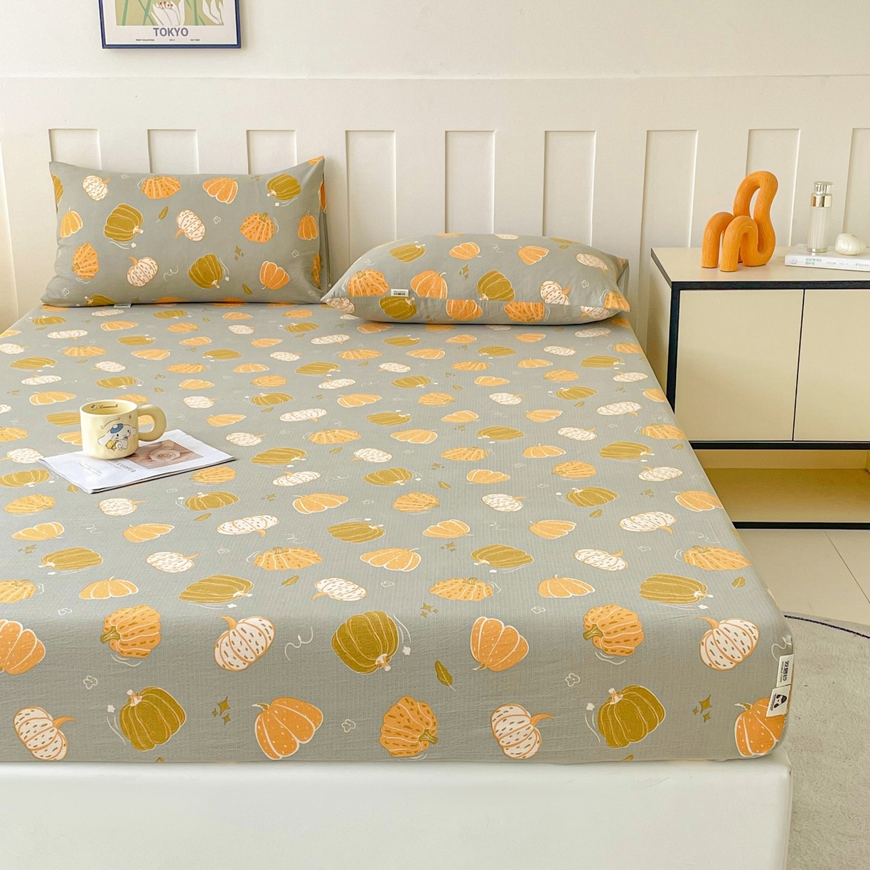 91家纺网 家纺一手货源 找家纺 （总）首爱家纺 2025新款木棉双层纱印花床笠