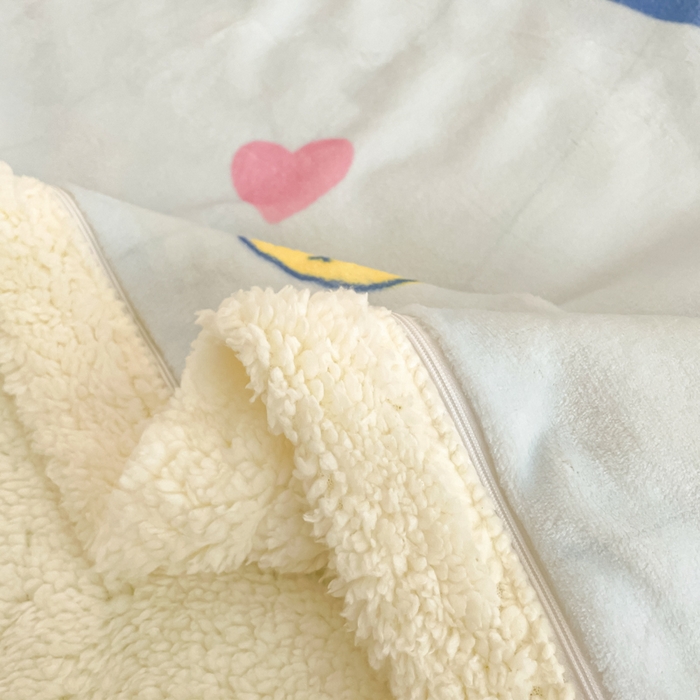 91家纺网 家纺一手货源 找家纺 金爱家 2025新款卡通多功能牛奶绒羊羔绒毛毯 羊羔绒-开心大耳狗