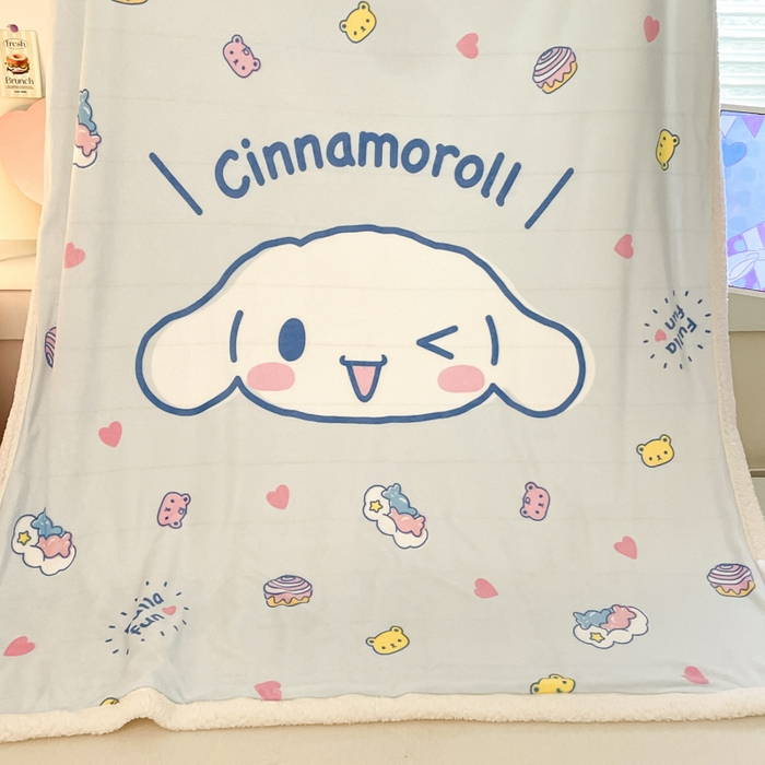 91家纺网 家纺一手货源 找家纺 金爱家 2025新款卡通多功能牛奶绒羊羔绒毛毯 羊羔绒-开心大耳狗