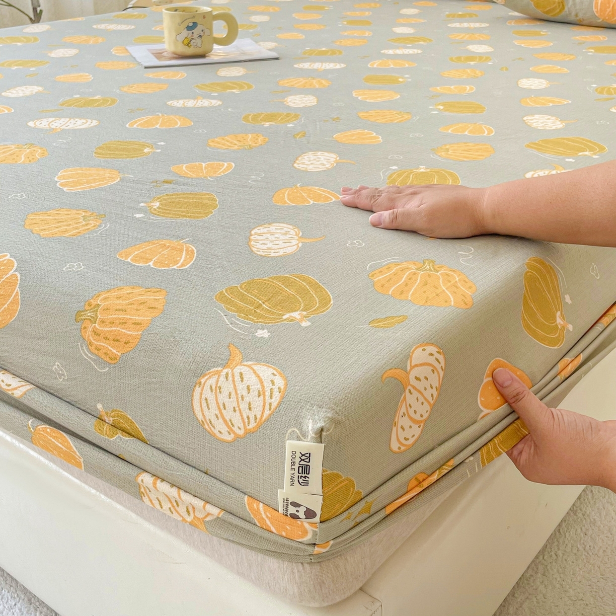 91家纺网 家纺一手货源 找家纺 （总）棉乐町家居 2025新款木棉双层纱印花床笠