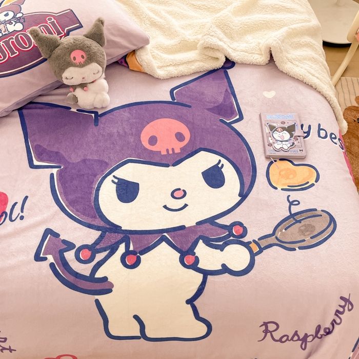 91家纺网 家纺一手货源 找家纺 金爱家 2025新款卡通多功能牛奶绒羊羔绒毛毯 羊羔绒-乐趣库洛米