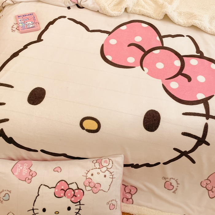 91家纺网 家纺一手货源 找家纺 金爱家 2025新款卡通多功能牛奶绒羊羔绒毛毯 羊羔绒-美美kt