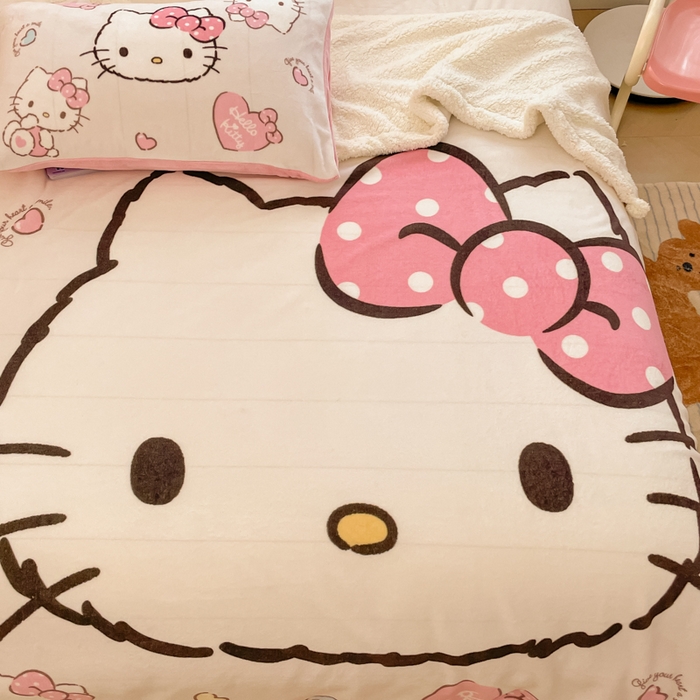 91家纺网 家纺一手货源 找家纺 金爱家 2025新款卡通多功能牛奶绒羊羔绒毛毯 羊羔绒-美美kt