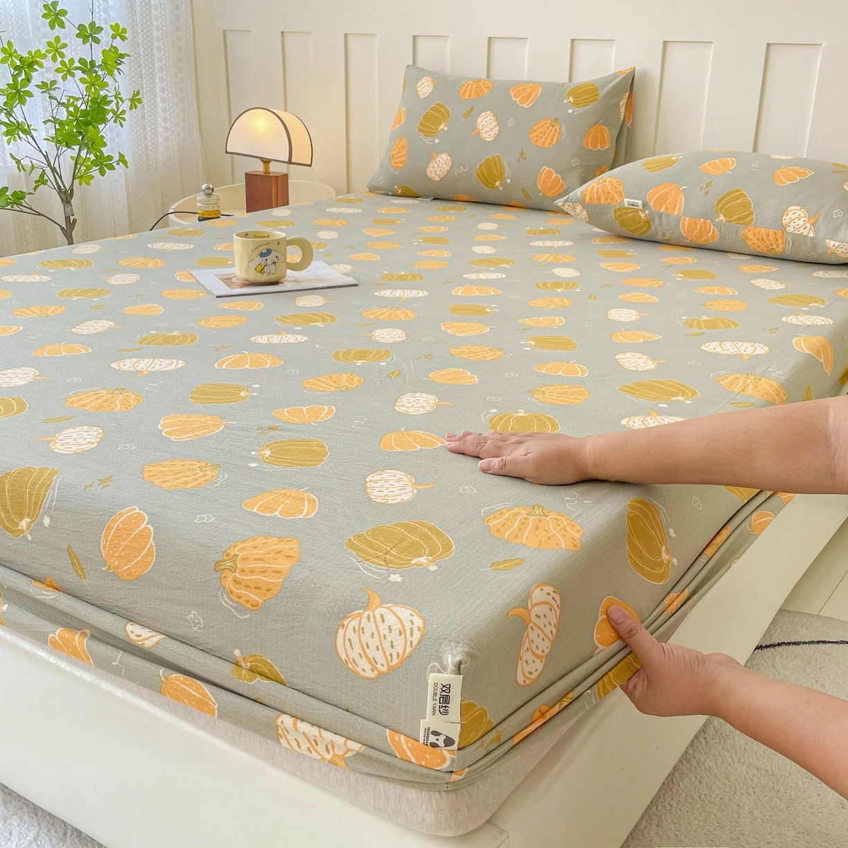 （总）金泰莱 2025新款木棉双层纱印花床笠