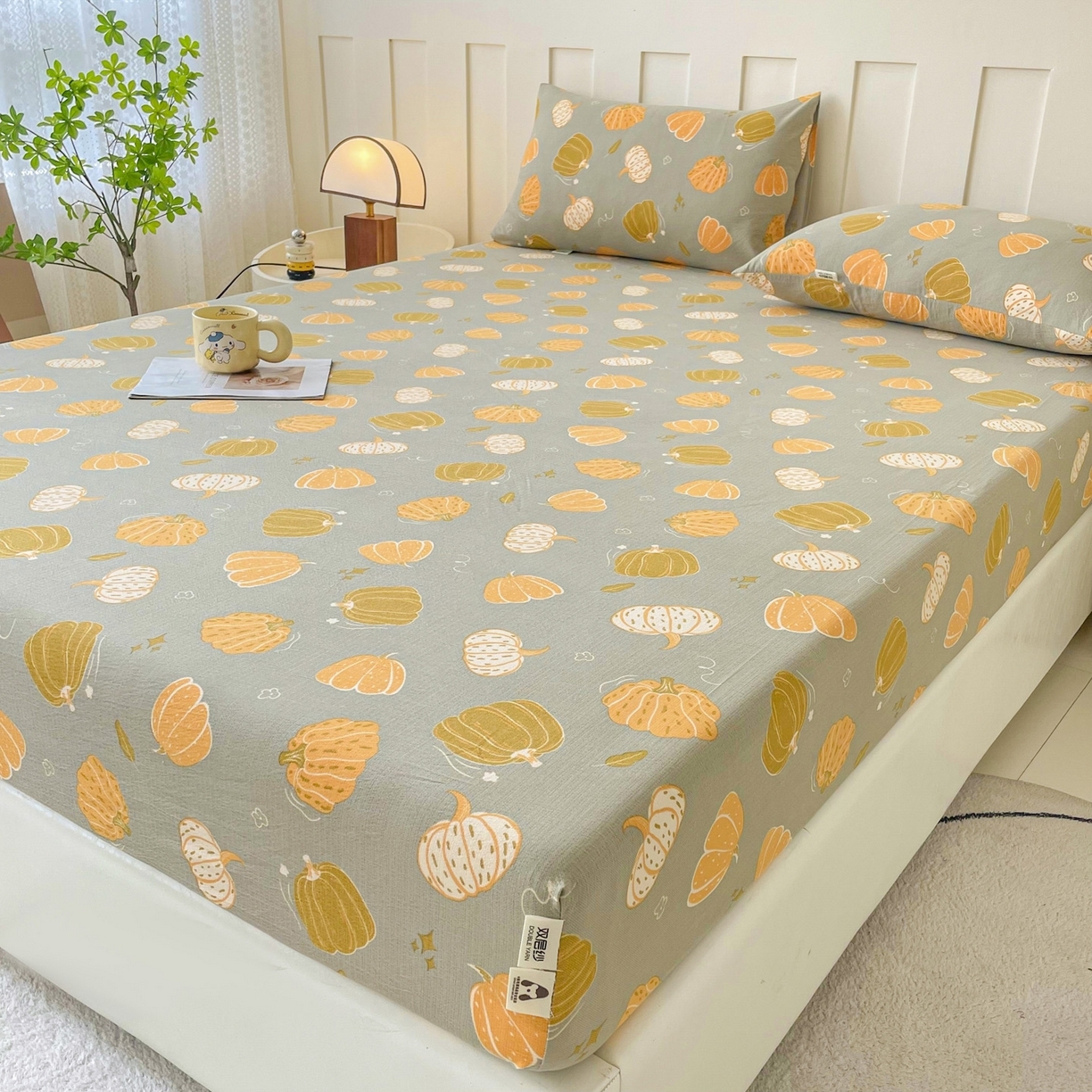 91家纺网 家纺一手货源 找家纺 （总）金泰莱 2025新款木棉双层纱印花床笠