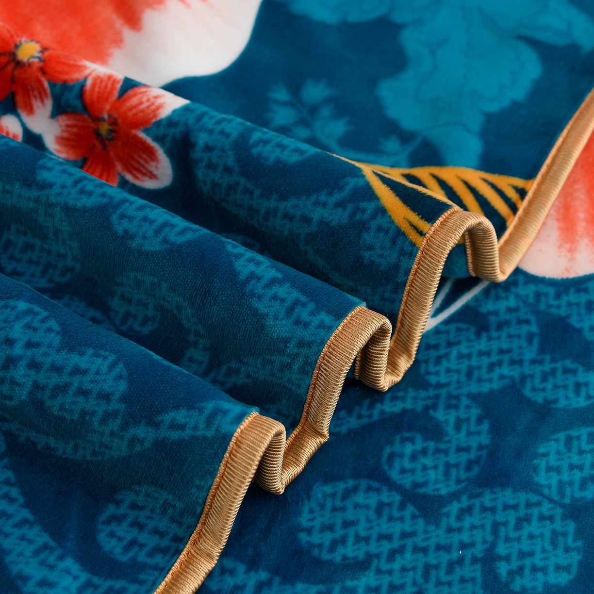 91家纺网 家纺一手货源 找家纺 贝诗梦 2025直播8.5斤高克重牛奶绒金貂法莱绒保暖四件套 繁花似锦