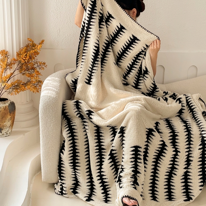 晚爱家纺（原晚安家居） 2025新款跨境多功能盖毯沙发毯双面印花舒棉绒毛毯 节节高