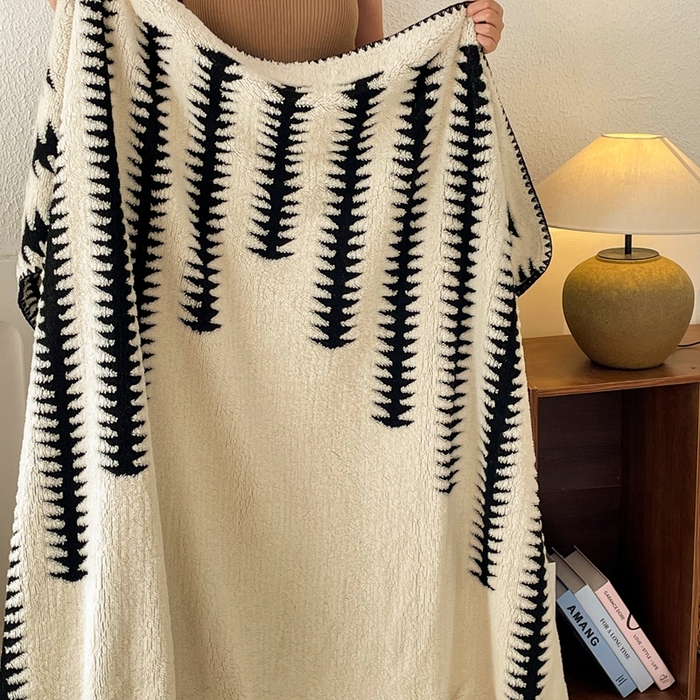 91家纺网 家纺一手货源 找家纺 晚爱家纺（原晚安家居） 2025新款跨境多功能盖毯沙发毯双面印花舒棉绒毛毯 节节高