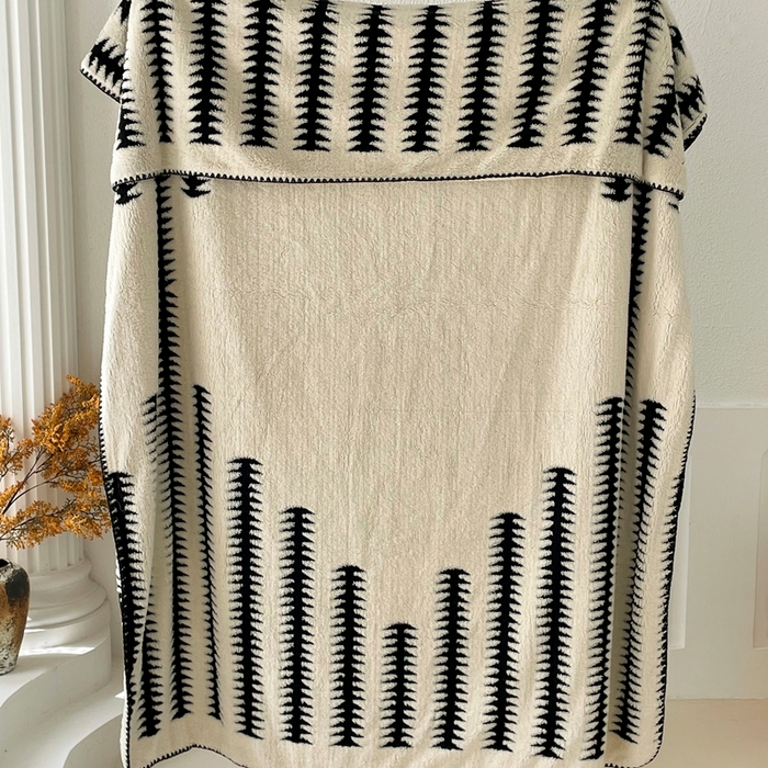 91家纺网 家纺一手货源 找家纺 晚爱家纺（原晚安家居） 2025新款跨境多功能盖毯沙发毯双面印花舒棉绒毛毯 节节高