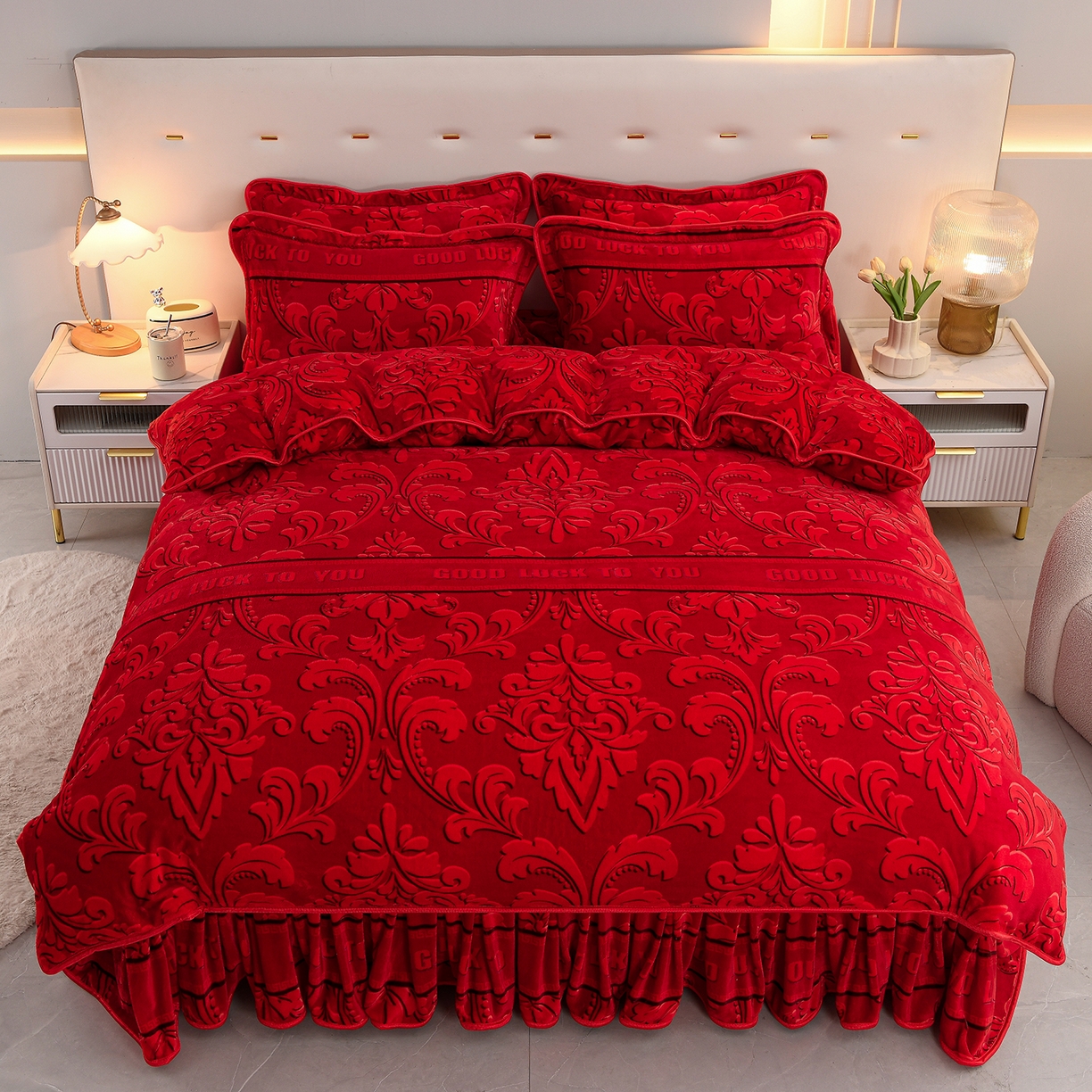 91家纺网 家纺一手货源 找家纺 贝诗梦 2025直播8.5斤高克重牛奶绒金貂法莱绒保暖四件套 甜蜜佳缘