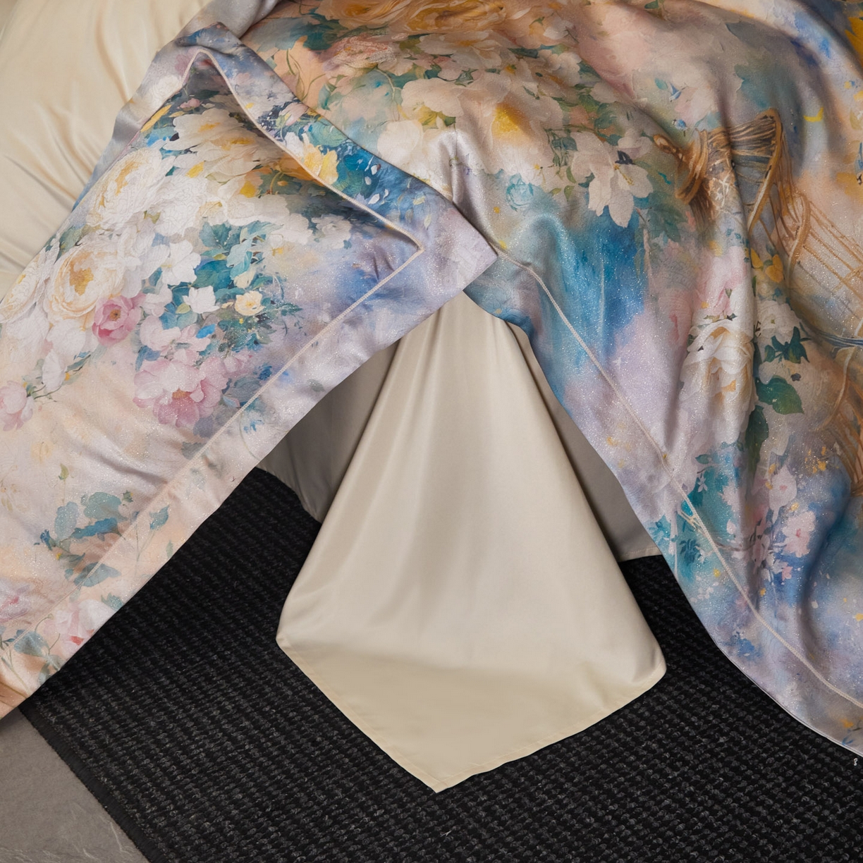 91家纺网 家纺一手货源 找家纺 莱欧纳家纺 2025新款金丝线提花四件套 花伊梦-粉