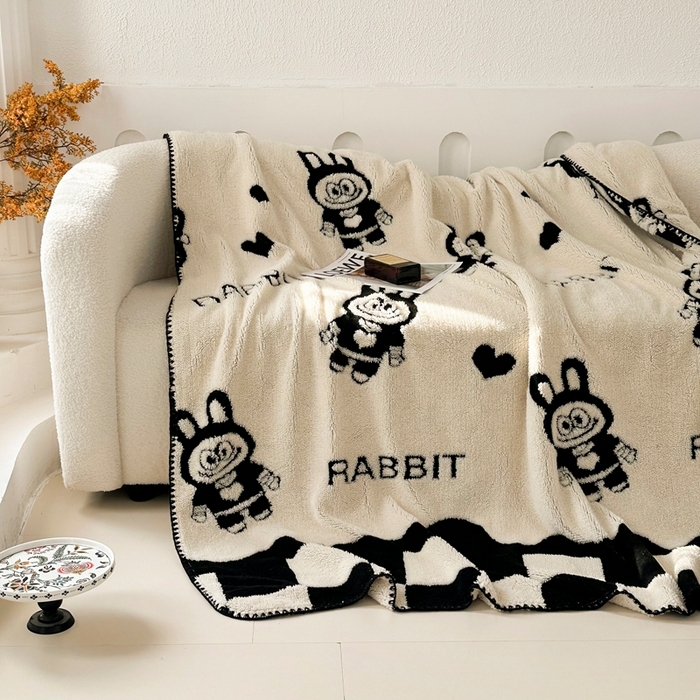 91家纺网 家纺一手货源 找家纺 晚爱家纺（原晚安家居） 2025新款跨境多功能盖毯沙发毯双面印花舒棉绒毛毯 小布布