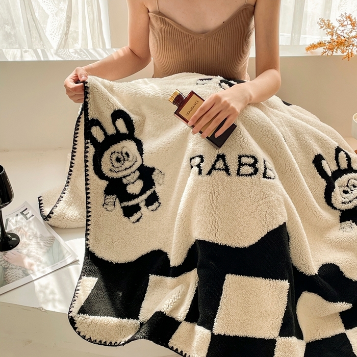 91家纺网 家纺一手货源 找家纺 晚爱家纺（原晚安家居） 2025新款跨境多功能盖毯沙发毯双面印花舒棉绒毛毯 小布布