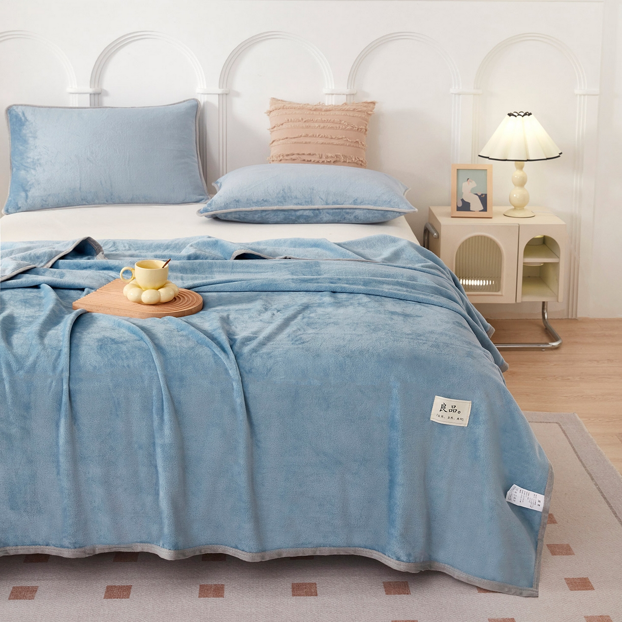 91家纺网 家纺一手货源 找家纺 （总）肖恩毯业 2025新款高克重日式良品牛奶绒毛毯盖毯办公室休闲毯跨境专供外贸出口