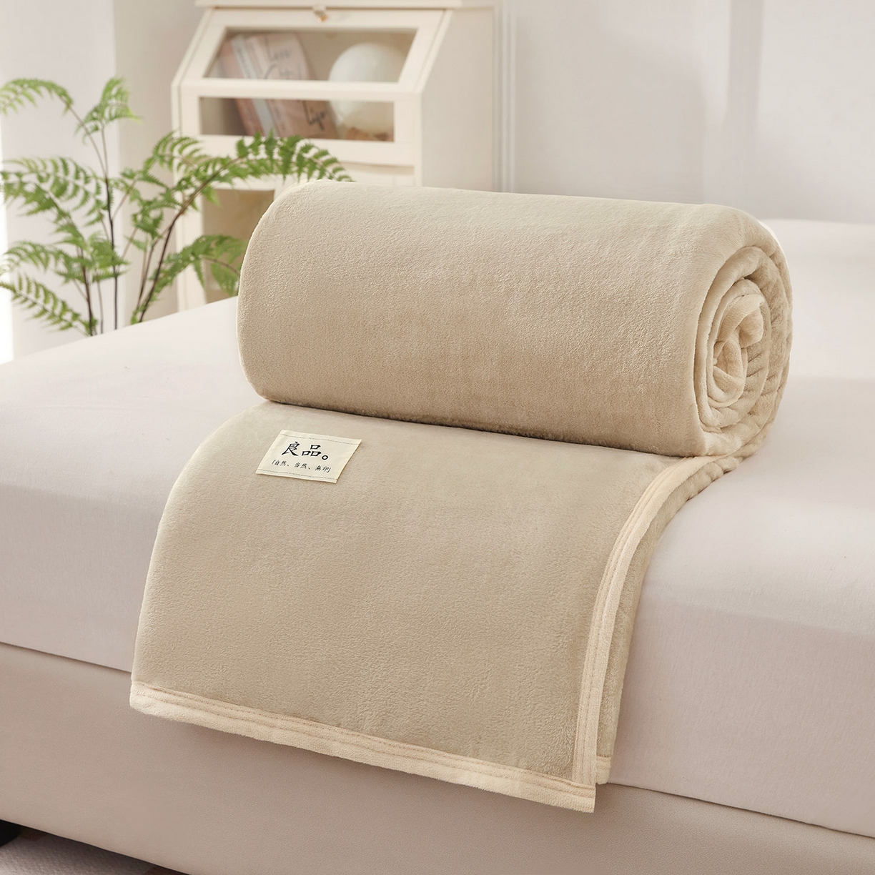 91家纺网 家纺一手货源 找家纺 肖恩毯业 2025新款高克重日式良品牛奶绒毛毯盖毯办公室休闲毯跨境专供外贸出口 复古棕
