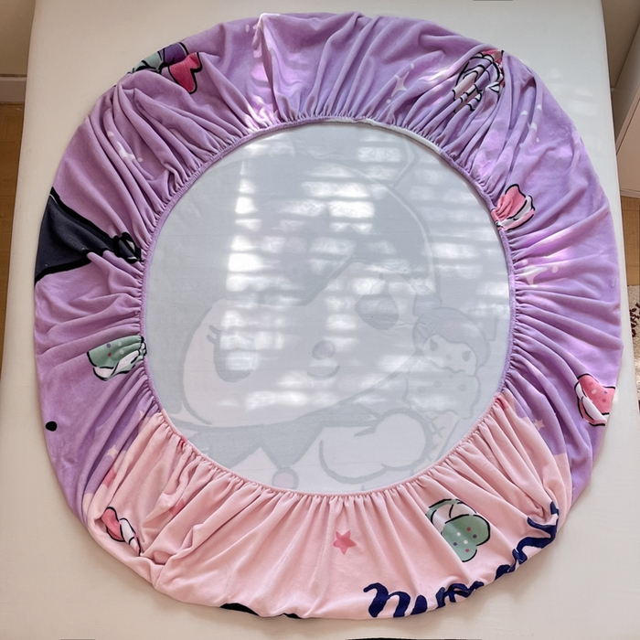 91家纺网 家纺一手货源 找家纺 金爱家 2025新款高克重牛奶绒单品系列保暖床单床笠单件 绒-D冰淇淋甜心库洛米