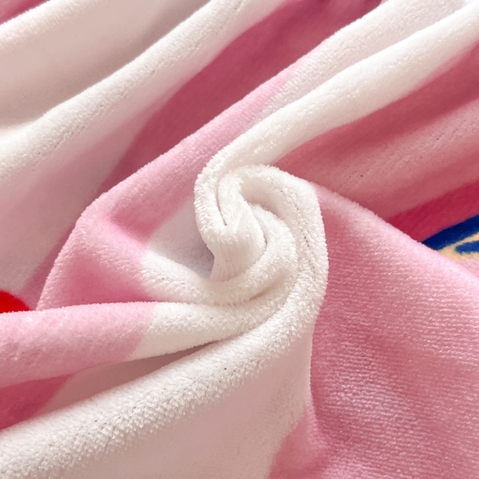 91家纺网 家纺一手货源 找家纺 金爱家 2025新款高克重牛奶绒单品系列保暖床单床笠单件 绒-D草莓冰淇淋美乐蒂