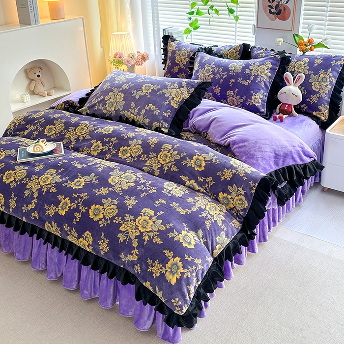 91家纺网 家纺一手货源 找家纺 （总）望淮家纺 2025新款韩版牛奶绒四件套