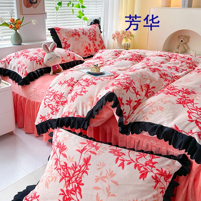 91家纺网 家纺一手货源 找家纺 （总）望淮家纺 2025新款韩版牛奶绒四件套