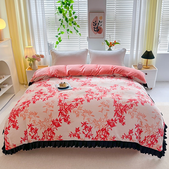 91家纺网 家纺一手货源 找家纺 （总）望淮家纺 2025新款韩版牛奶绒四件套