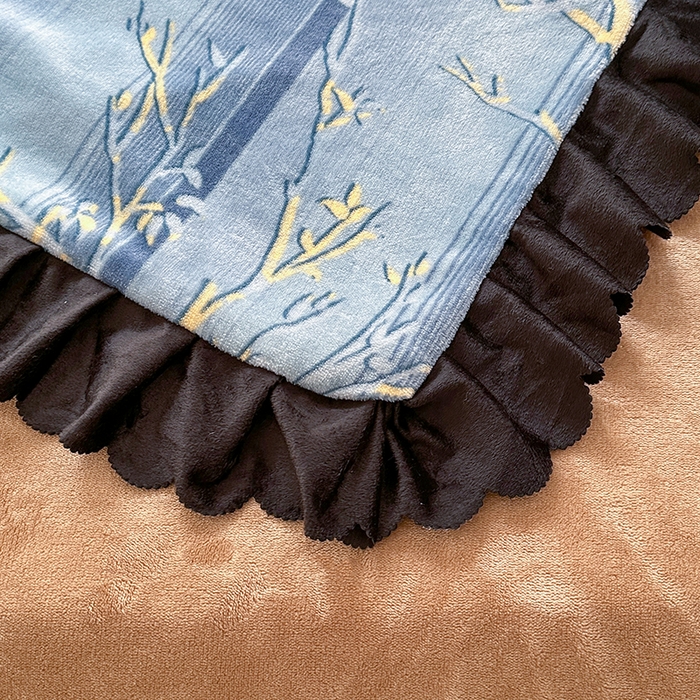 91家纺网 家纺一手货源 找家纺 望淮家纺 2025新款韩版牛奶绒四件套 梦幻丛林-蓝