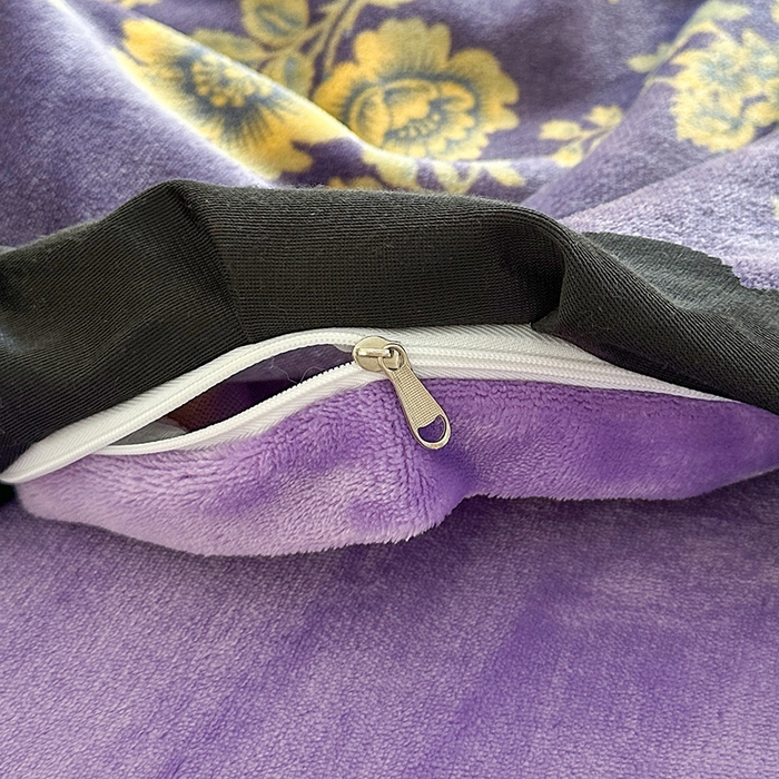 91家纺网 家纺一手货源 找家纺 望淮家纺 2025新款韩版牛奶绒四件套 紫气东来