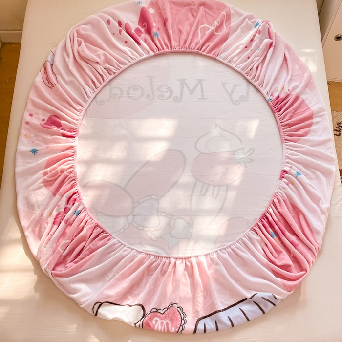 91家纺网 家纺一手货源 找家纺 金爱家 2025新款高克重牛奶绒单品系列保暖床单床笠单件 绒-D草莓蛋糕美乐蒂