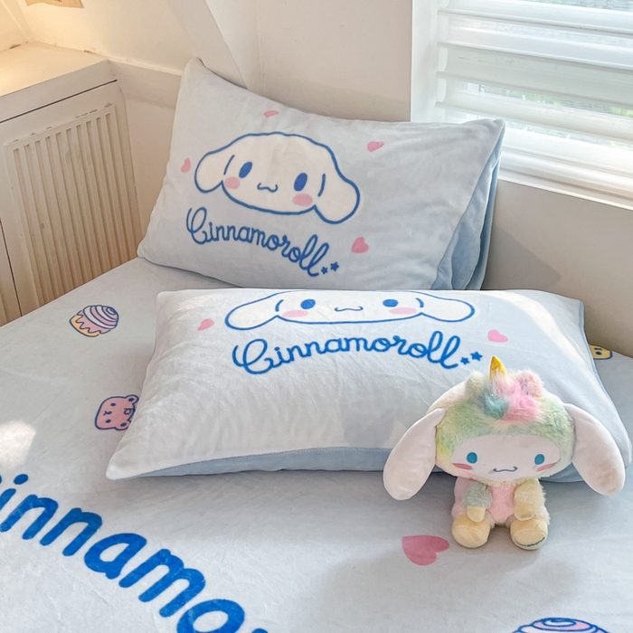 91家纺网 家纺一手货源 找家纺 金爱家 2025新款高克重牛奶绒单品系列保暖床单床笠单件 绒-D开心大耳狗