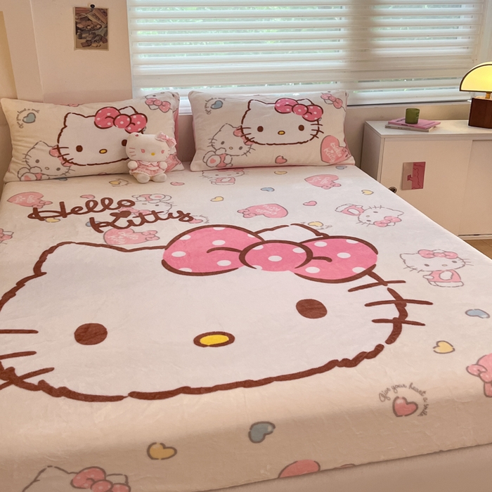 91家纺网 家纺一手货源 找家纺 金爱家 2025新款高克重牛奶绒单品系列保暖床单床笠单件 绒-D美美kt